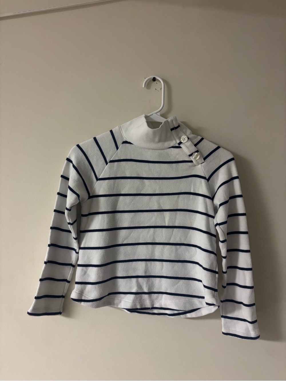 Crew Cuts Girls’ Wide Button-Collar Striped Pullover Sweater M